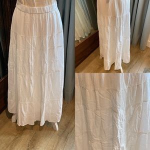 NWT J. Jill white cotton tiered gauze skirt